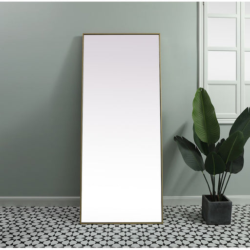 Elegant Decor Eternity Rectangle Full Length Mirror 30X72", Brass