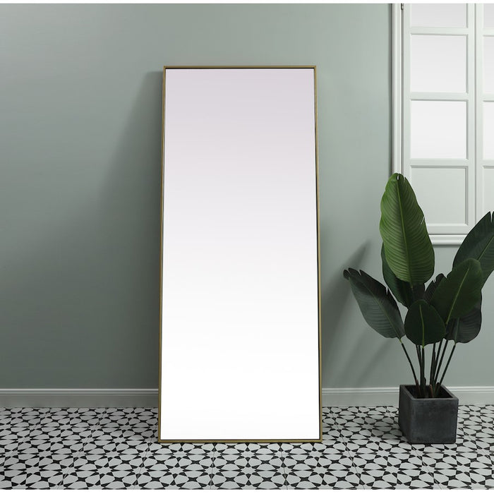 Elegant Decor Eternity Rectangle Full Length Mirror 30X72", Brass