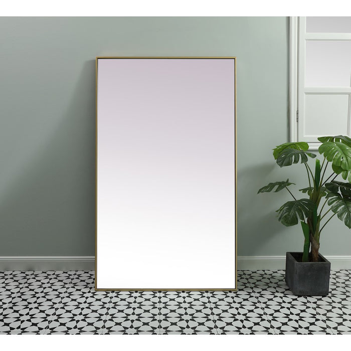 Elegant Decor Eternity Rectangle Full Length Mirror 36X60", Brass