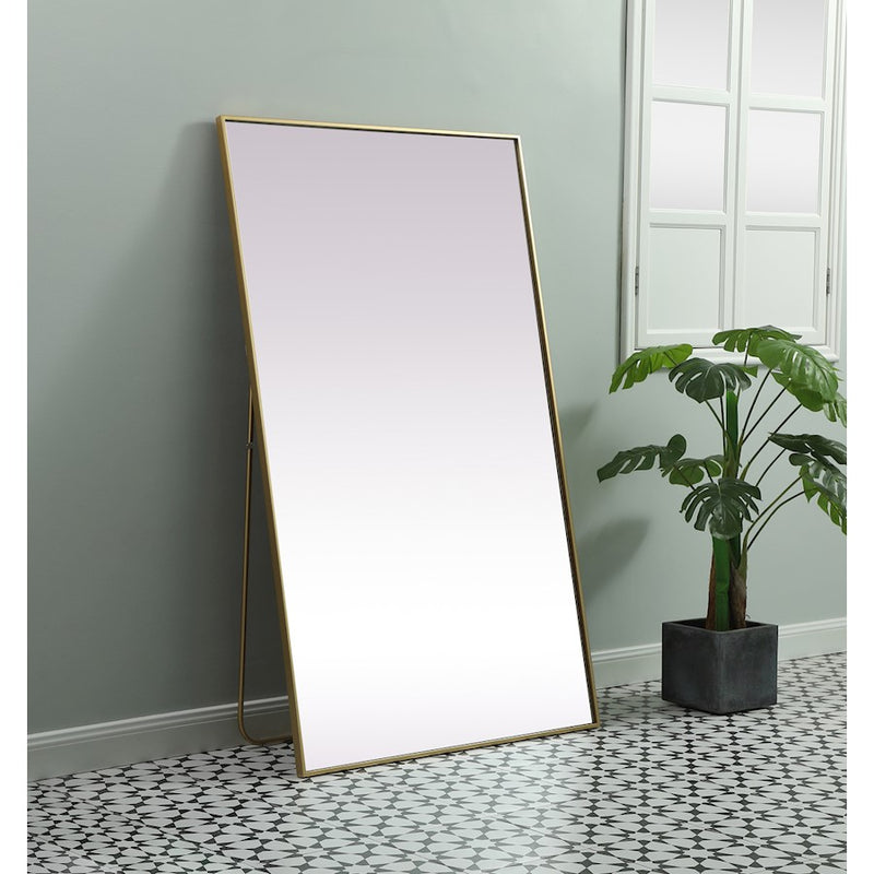 Elegant Decor Eternity Rectangle Full Length Mirror 36X60", Brass