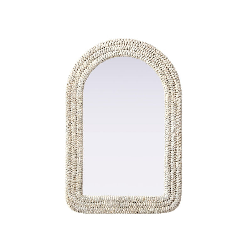 Elegant Decor Arch Cornhusk Mirror 24X36, Linen White