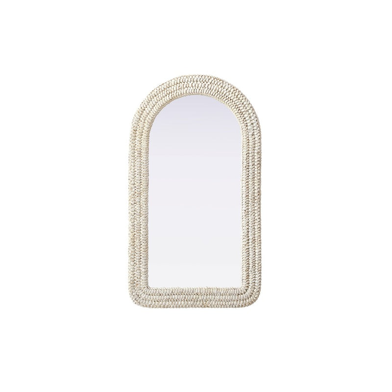 Elegant Decor Arch Cornhusk Mirror 24X42, Linen White