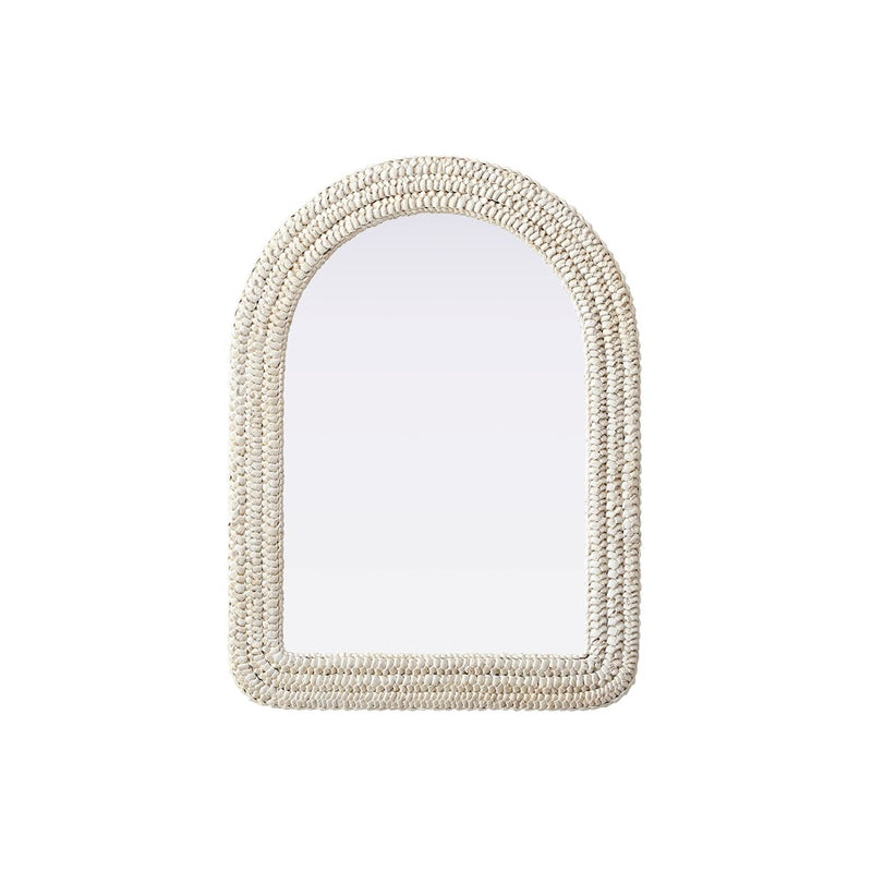 Elegant Decor Arch Cornhusk Mirror 27X36, Linen White