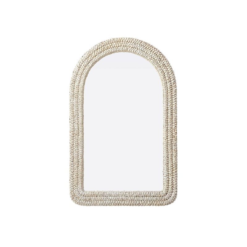 Elegant Decor Arch Cornhusk Mirror 27X42, Linen White