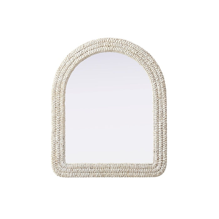 Elegant Decor Arch Cornhusk Mirror 30X36, Linen White