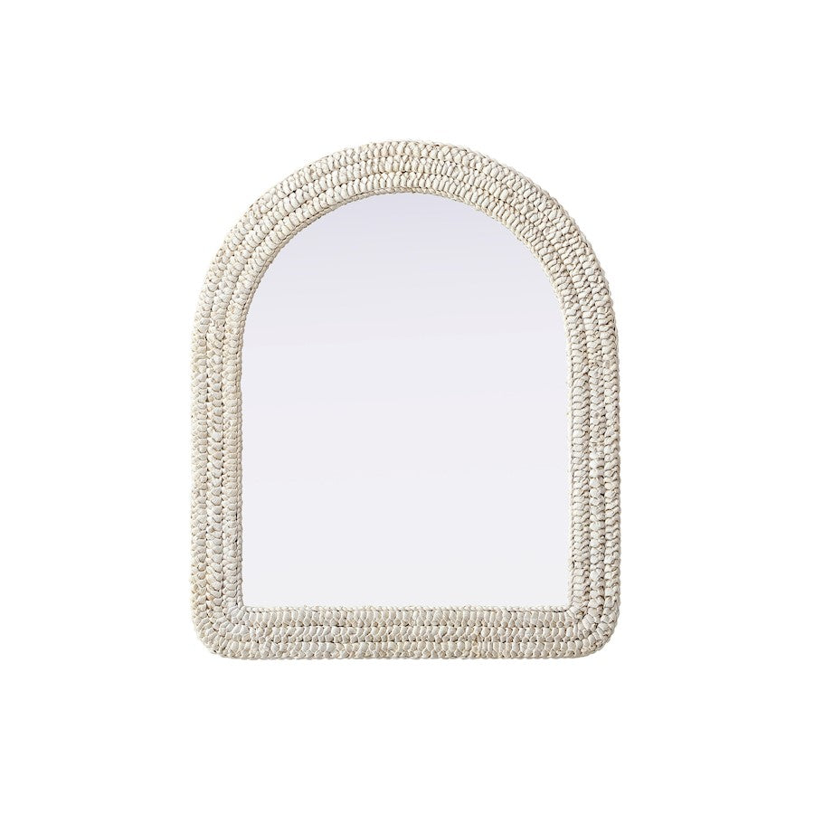 Elegant Decor Arch Cornhusk Mirror 30X36, Linen White