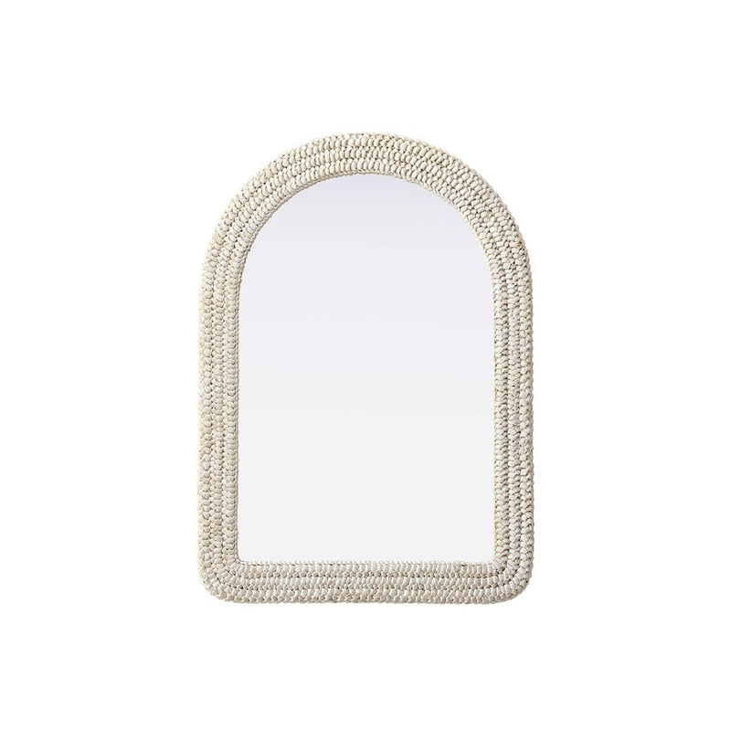Elegant Decor Arch Cornhusk Mirror 30X42, Linen White