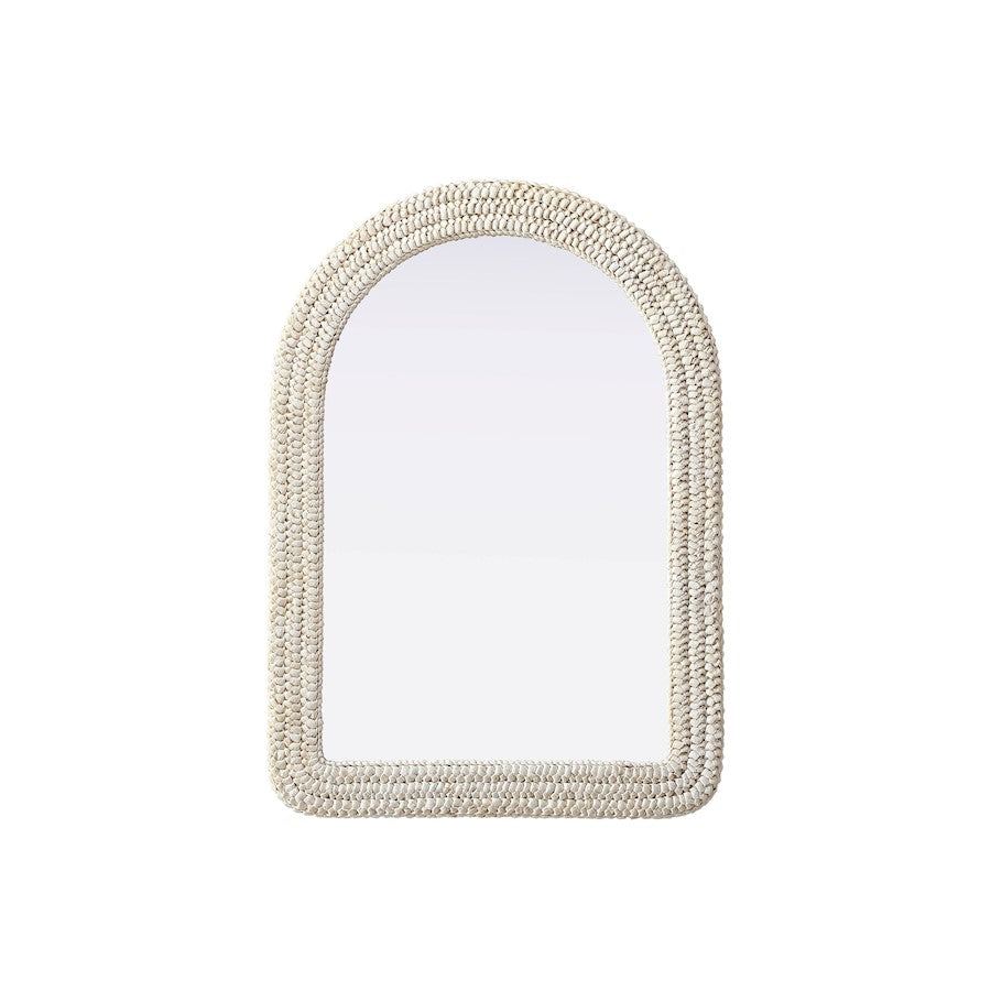 Elegant Decor Arch Cornhusk Mirror 30X42, Linen White - MR4G3042LN