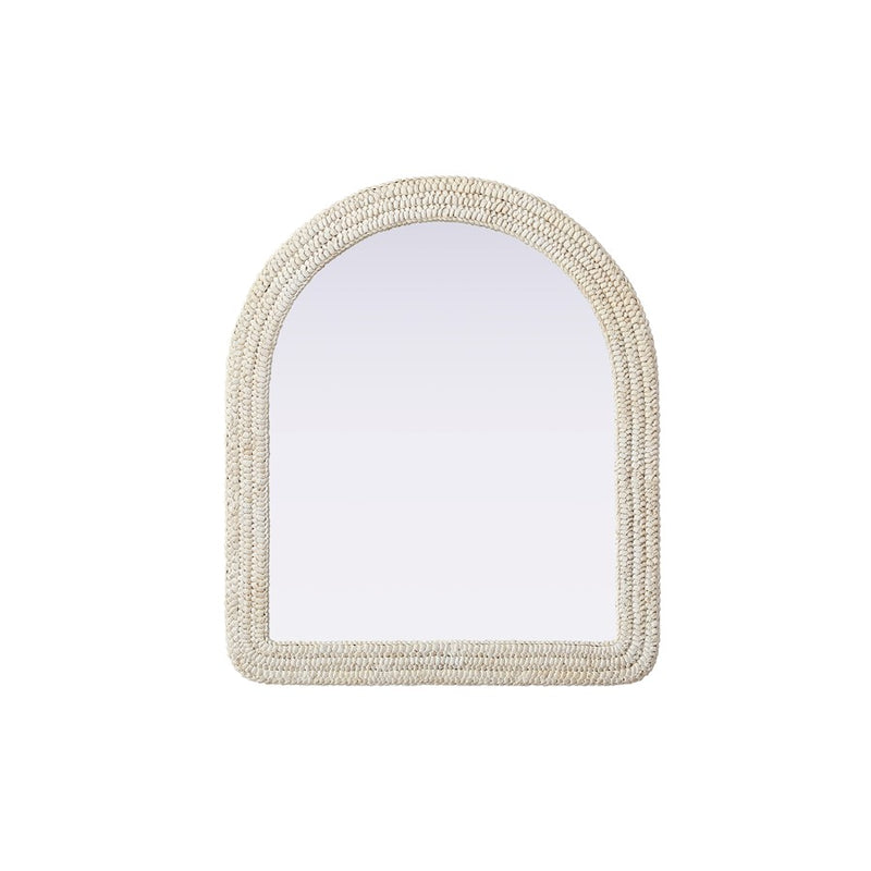 Elegant Decor Arch Cornhusk Mirror 36X42, Linen White