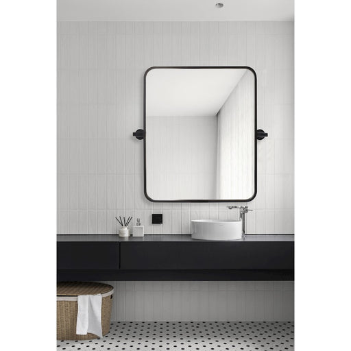 Elegant Decor Everly Soft Corner Pivot Mirror 20X24", Black