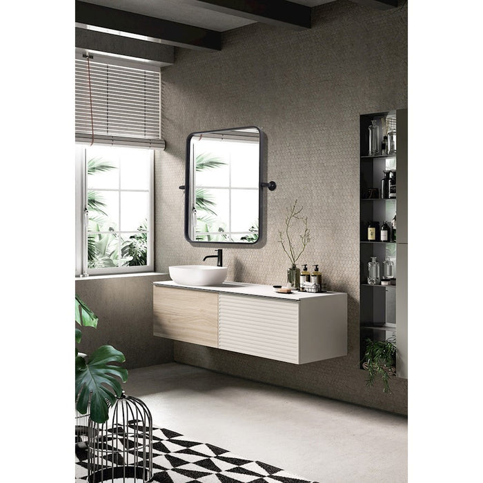 Elegant Decor Everly Soft Corner Pivot Mirror 20X24", Black