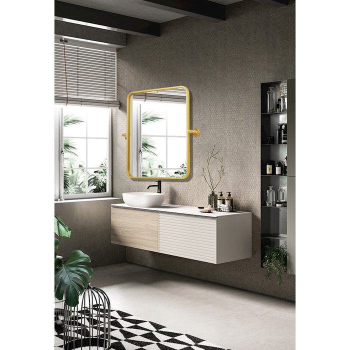 Elegant Decor Everly Soft Corner Pivot Mirror 20X24", Gold