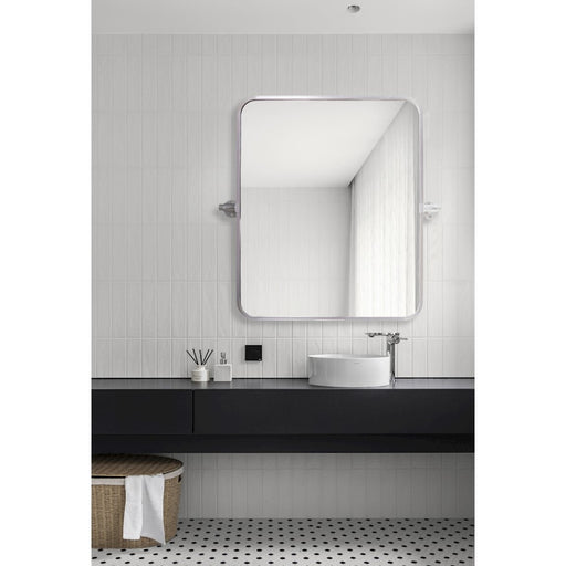 Elegant Decor Everly Soft Corner Pivot Mirror 20X24", Silver