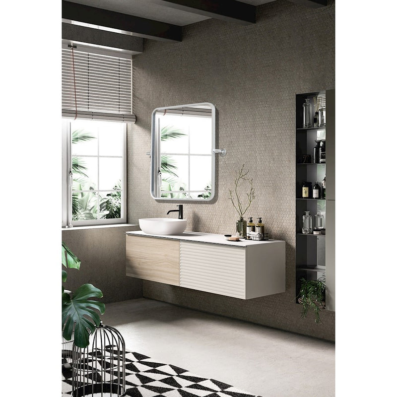 Elegant Decor Everly Soft Corner Pivot Mirror 20X24", Silver