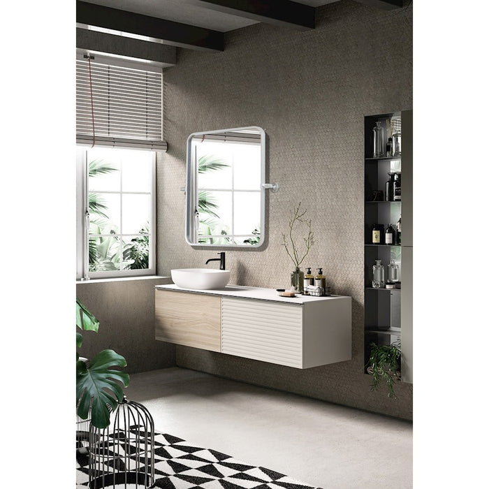 Elegant Decor Everly Soft Corner Pivot Mirror 20X24", Silver