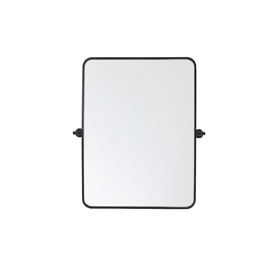 Elegant Decor Everly Soft Corner Pivot Mirror 24X32", Black