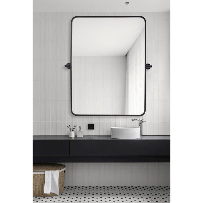 Elegant Decor Everly Soft Corner Pivot Mirror 24X32", Black
