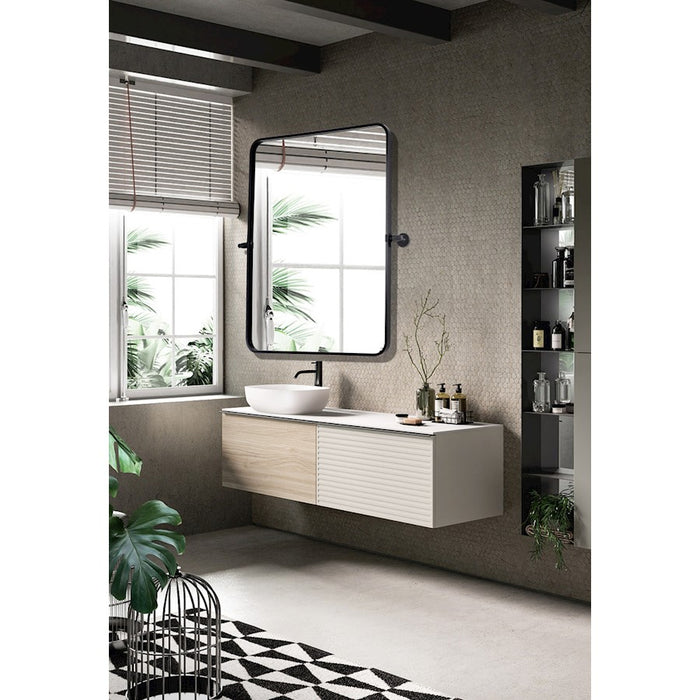 Elegant Decor Everly Soft Corner Pivot Mirror 24X32", Black