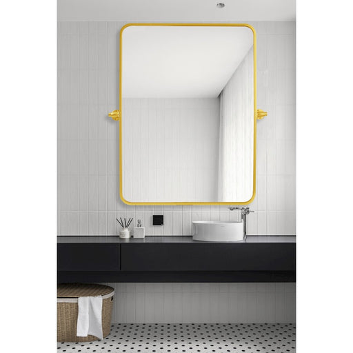 Elegant Decor Everly Soft Corner Pivot Mirror 24X32", Gold