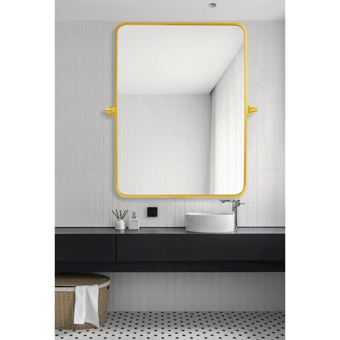 Elegant Decor Everly Soft Corner Pivot Mirror 24X32", Gold