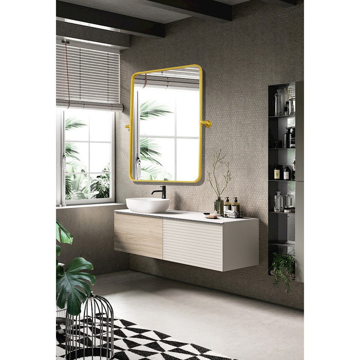 Elegant Decor Everly Soft Corner Pivot Mirror 24X32", Gold
