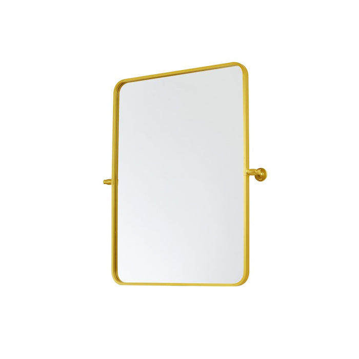 Elegant Decor Everly Soft Corner Pivot Mirror 24X32", Gold