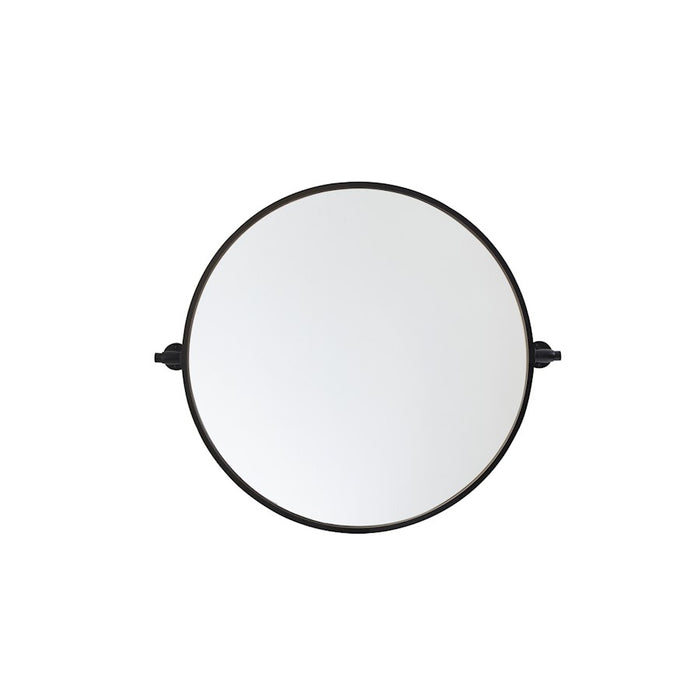 Elegant Decor Everly Round Pivot Mirror 24", Black