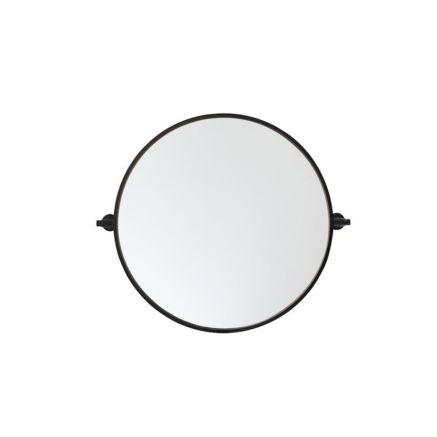 Elegant Decor Everly Round Pivot Mirror 24", Black