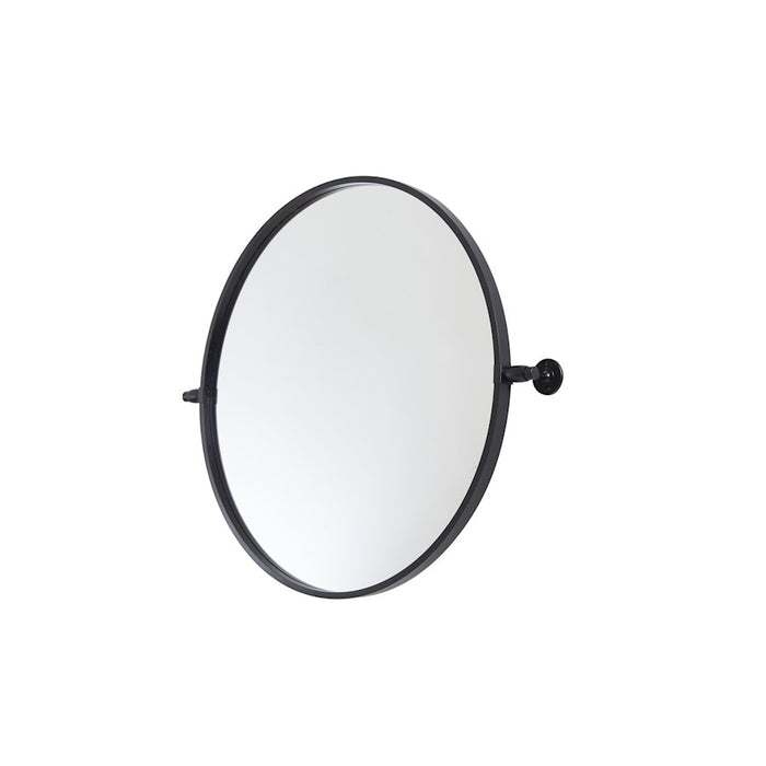Elegant Decor Everly Round Pivot Mirror 24", Black