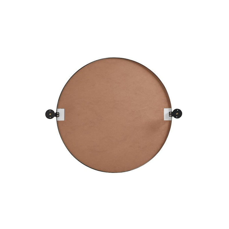 Elegant Decor Everly Round Pivot Mirror 24", Black