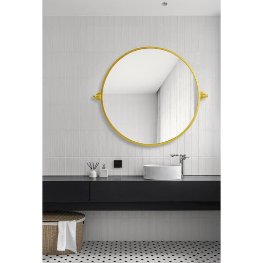 Elegant Decor Everly Round Pivot Mirror 24", Gold