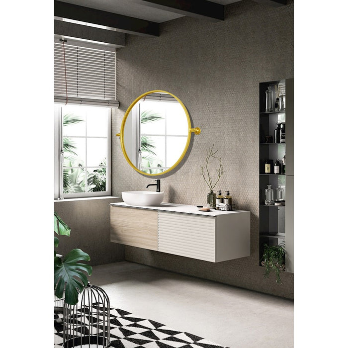 Elegant Decor Everly Round Pivot Mirror 24", Gold