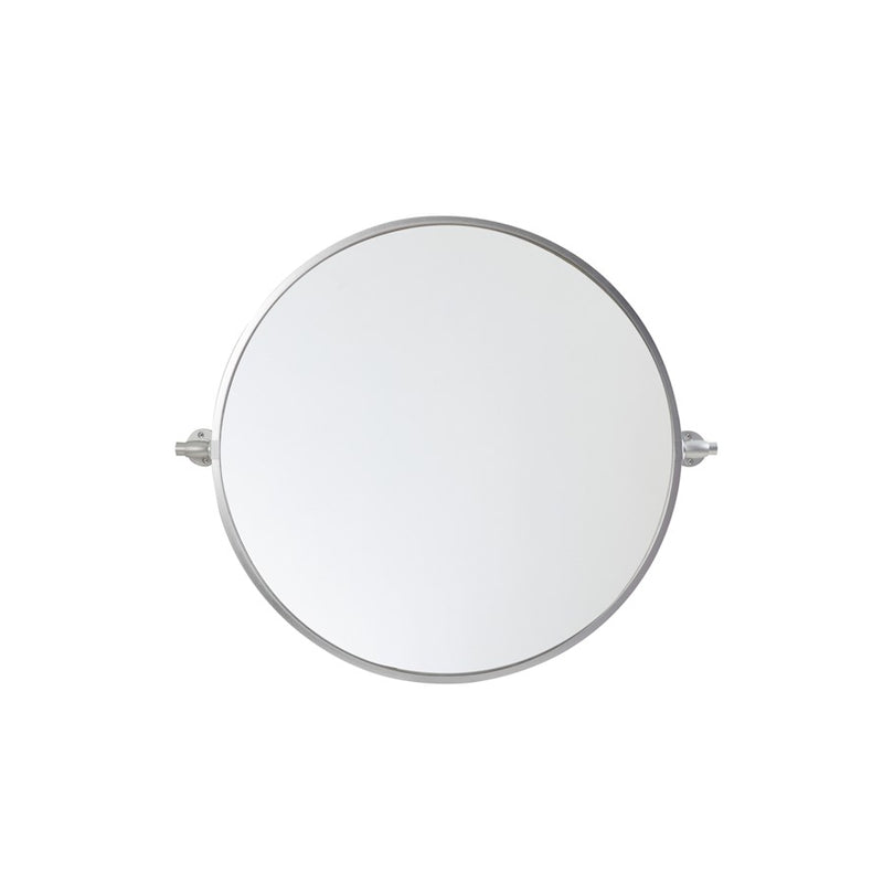 Elegant Decor Everly Round Pivot Mirror 24", Silver