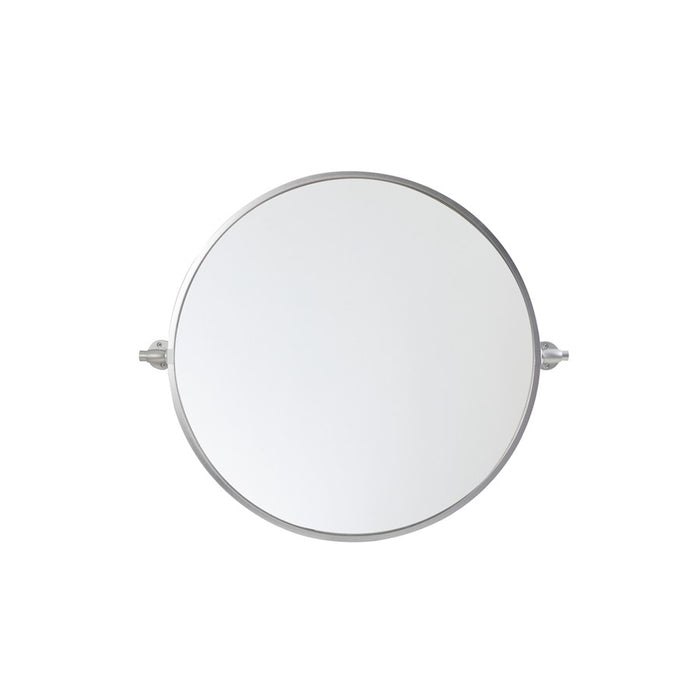 Elegant Decor Everly Round Pivot Mirror 24", Silver