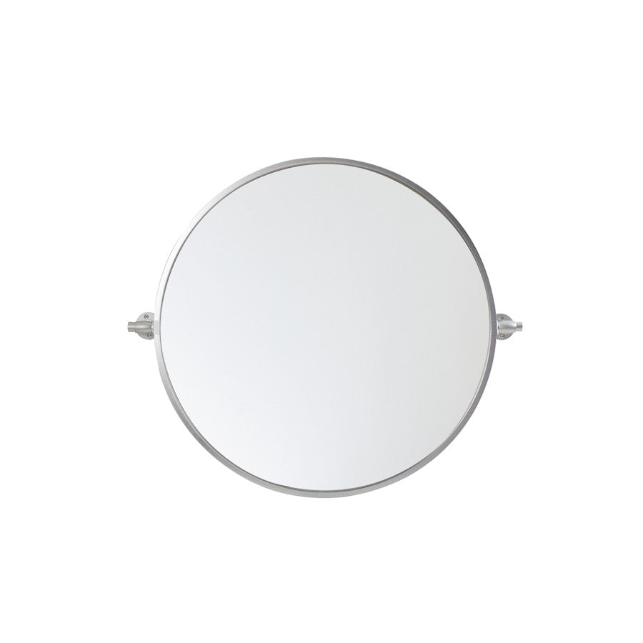 Elegant Decor Everly Round Pivot Mirror 24", Silver
