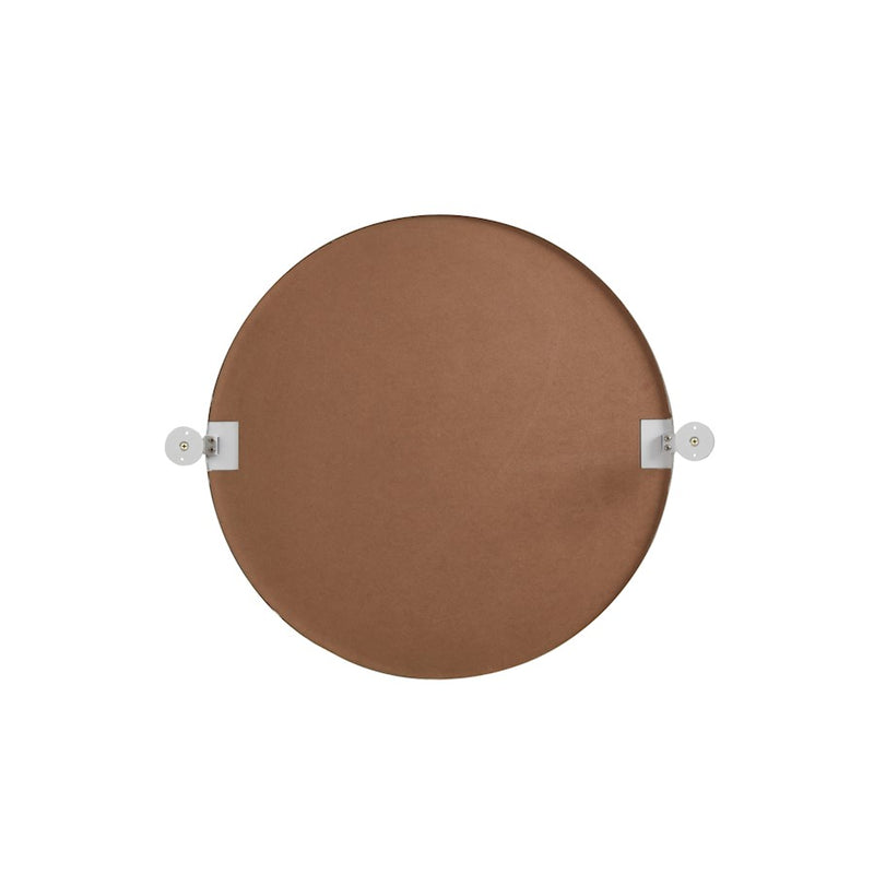 Elegant Decor Everly Round Pivot Mirror 24", Silver