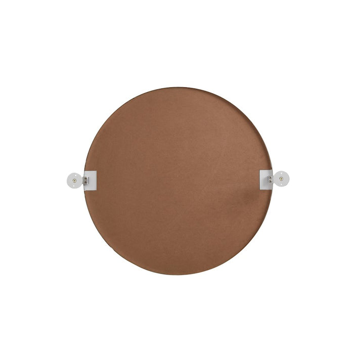 Elegant Decor Everly Round Pivot Mirror 24", Silver