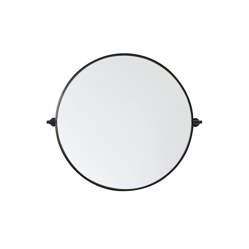 Elegant Decor Everly Round Pivot Mirror 30", Black