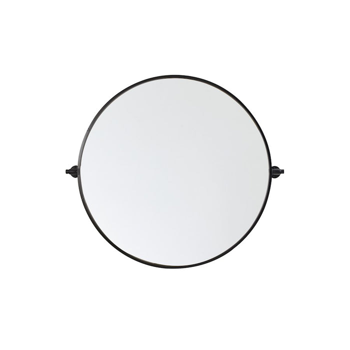 Elegant Decor Everly Round Pivot Mirror 30", Black