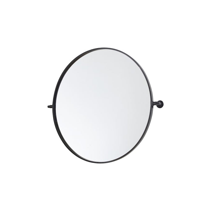 Elegant Decor Everly Round Pivot Mirror 30", Black