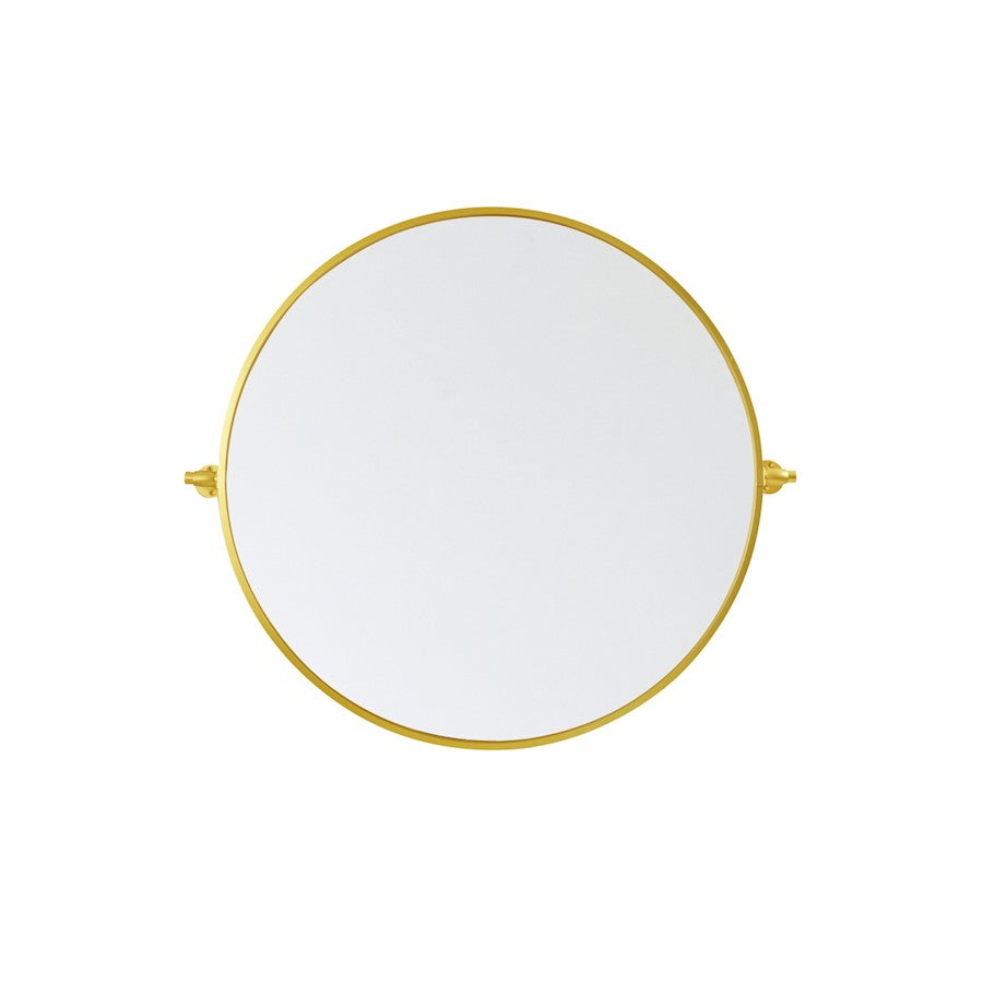 Elegant Decor Everly Round Pivot Mirror 30", Gold
