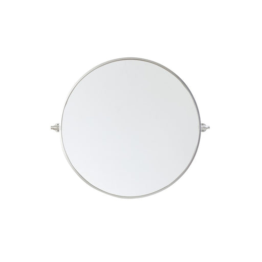 Elegant Decor Everly Round Pivot Mirror 30", Silver