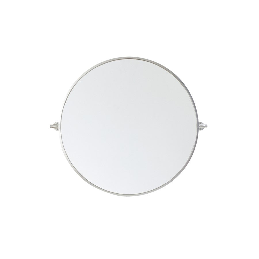 Elegant Decor Everly Round Pivot Mirror 30", Silver