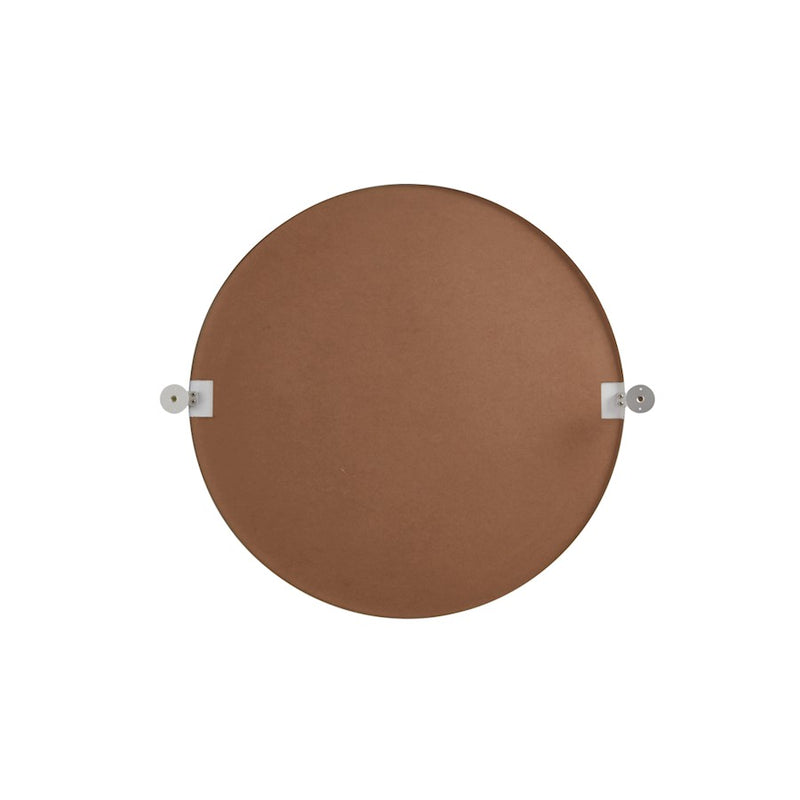 Elegant Decor Everly Round Pivot Mirror 30", Silver