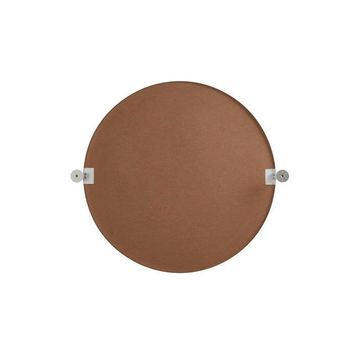 Elegant Decor Everly Round Pivot Mirror 30", Silver