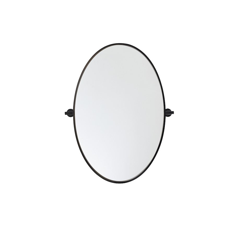 Elegant Decor Everly Oval Pivot Mirror 21X32", Black