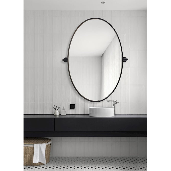 Elegant Decor Everly Oval Pivot Mirror 21X32", Black