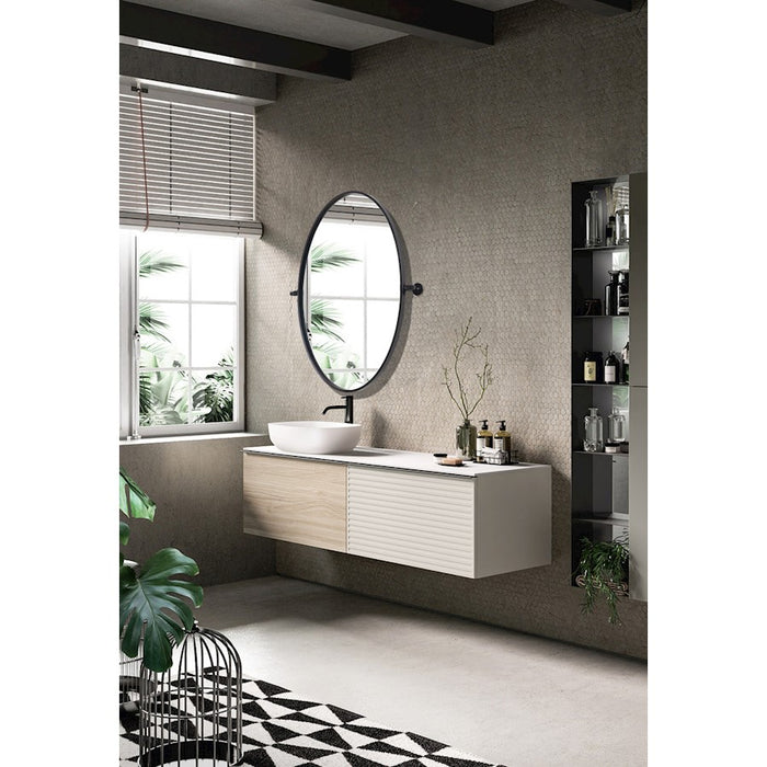 Elegant Decor Everly Oval Pivot Mirror 21X32", Black