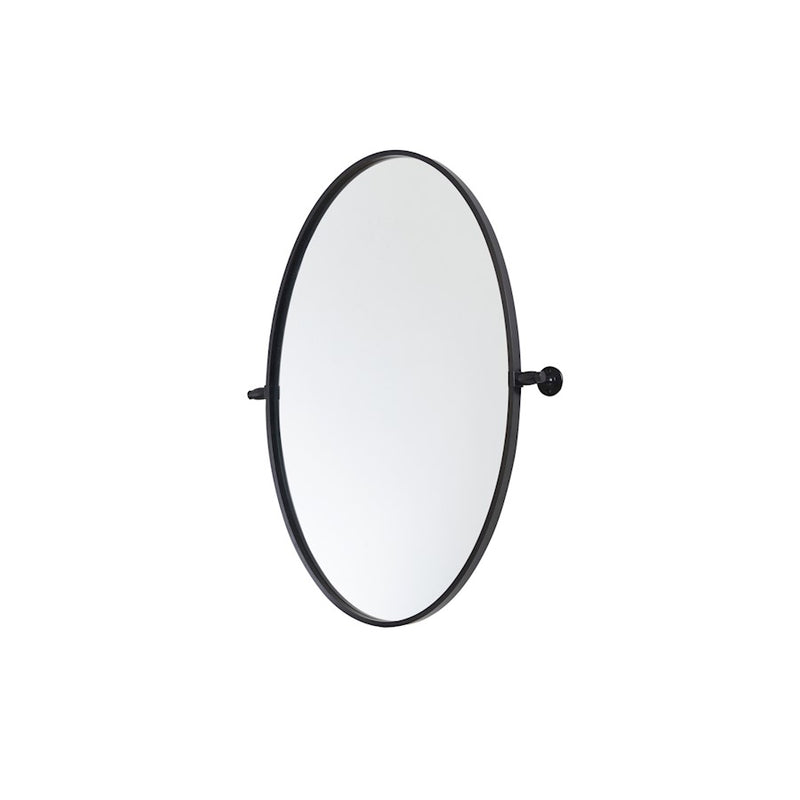 Elegant Decor Everly Oval Pivot Mirror 21X32", Black