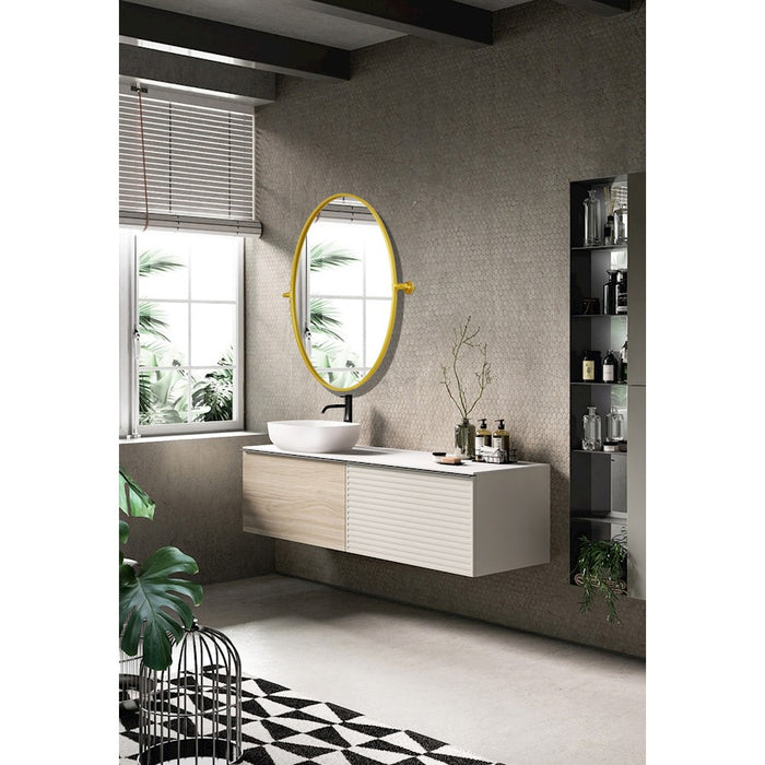 Elegant Decor Everly Oval Pivot Mirror 21X32", Gold